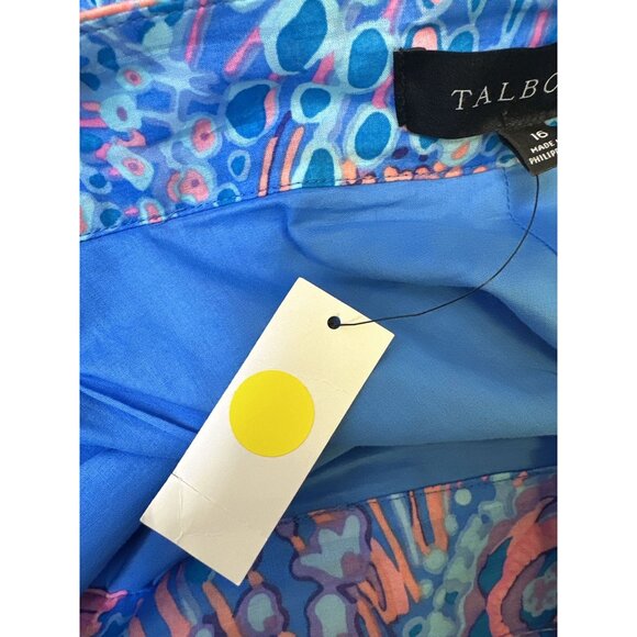 Talbots Blue & Pink Floral Maxi Skirt w/Waist Tie Size 16 - Picture 4 of 4